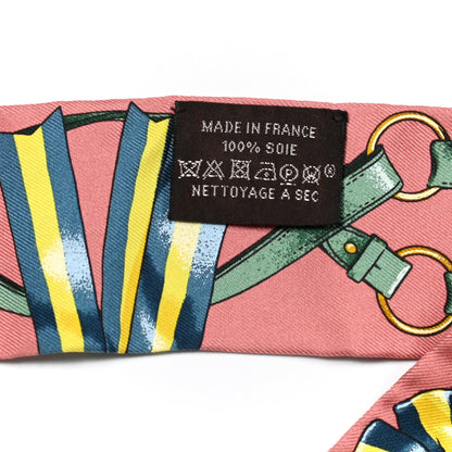 Hermes Silk Jumping Twilly Vieux Rose Petrole 2 of 4
