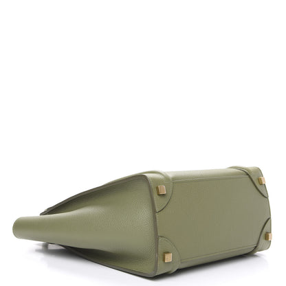 Celine Drummed Calfskin Micro Luggage Light Khaki 3 of 9