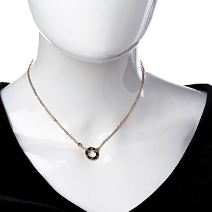 Cartier 18K Pink Gold 1 Diamond 1 Pink Sapphire LOVE Necklace 2 of 5