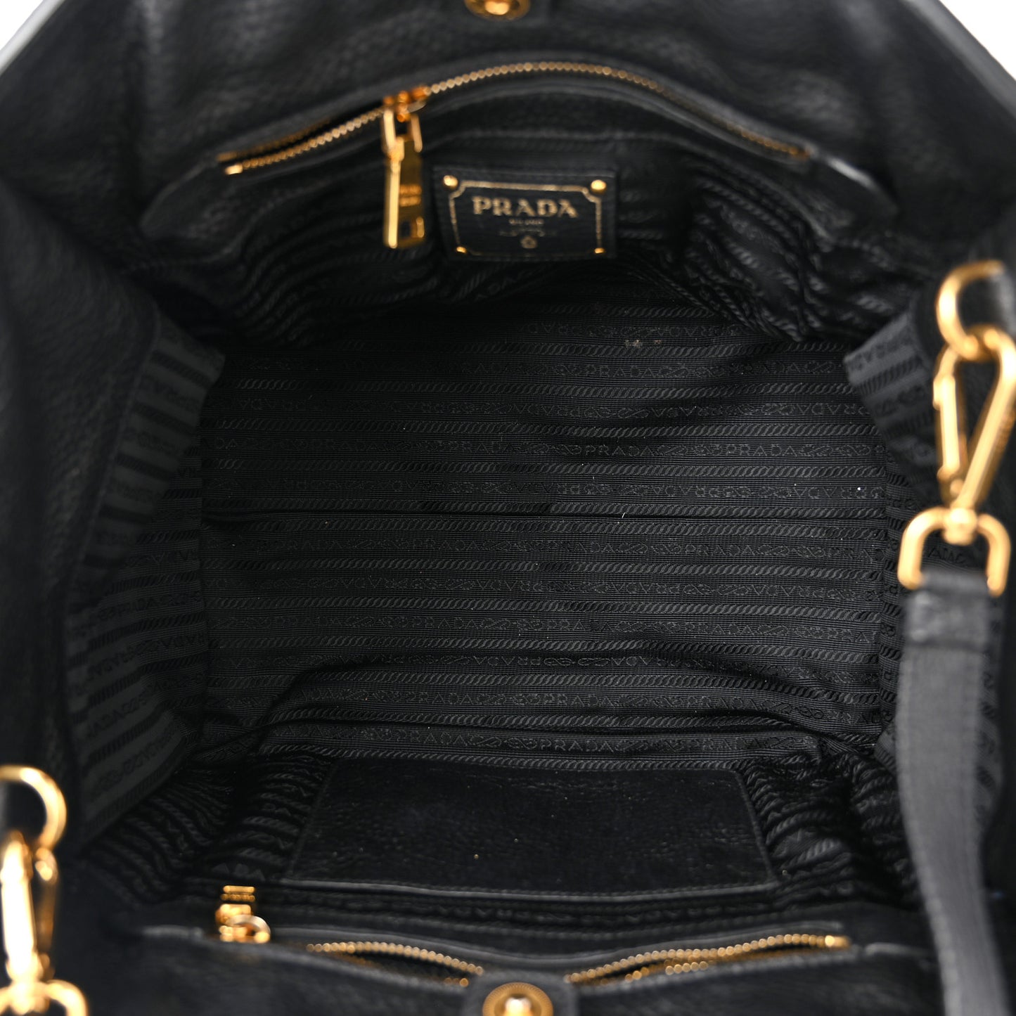 Vitello Daino Shopping Tote Black