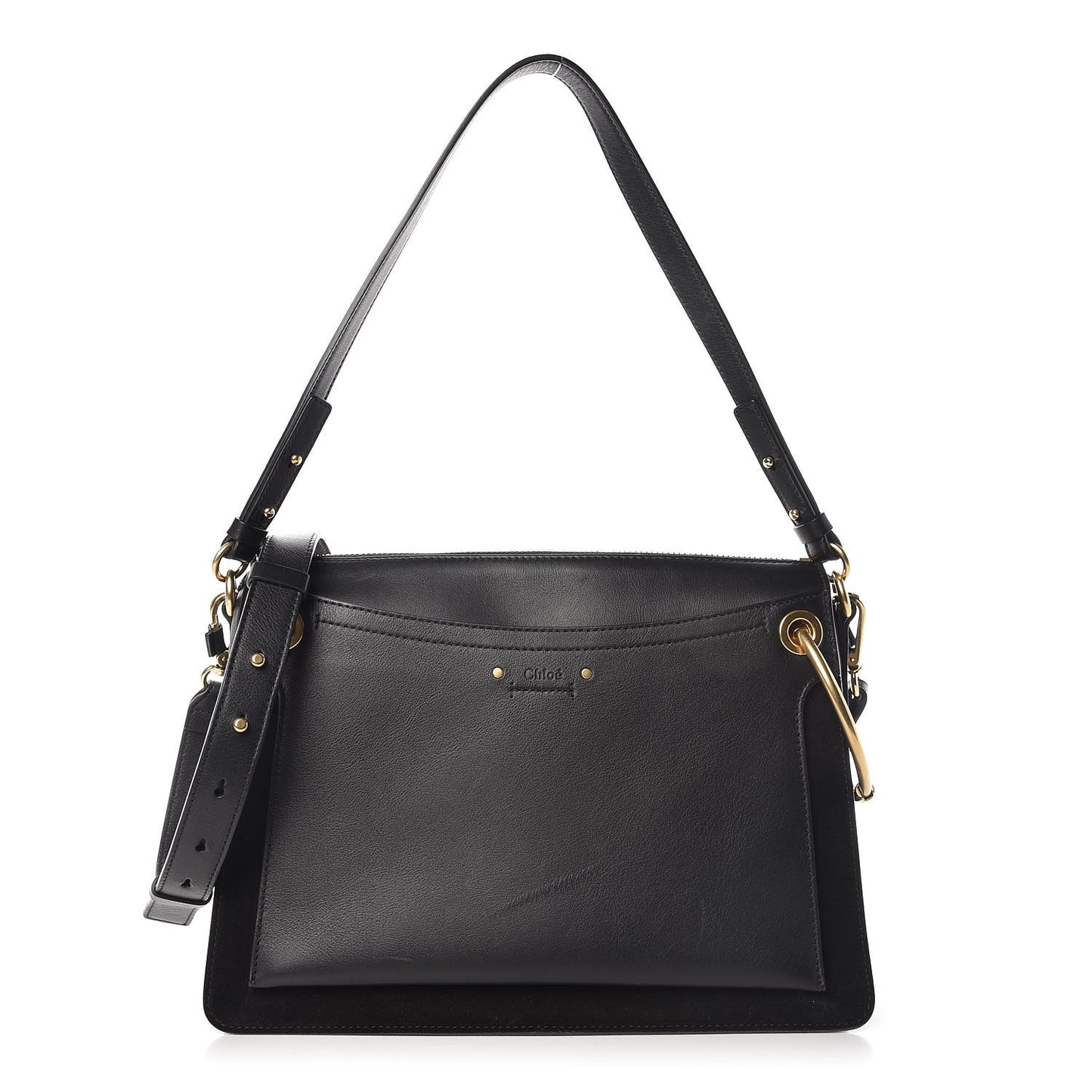 Calfskin Suede Medium Roy Bag Black