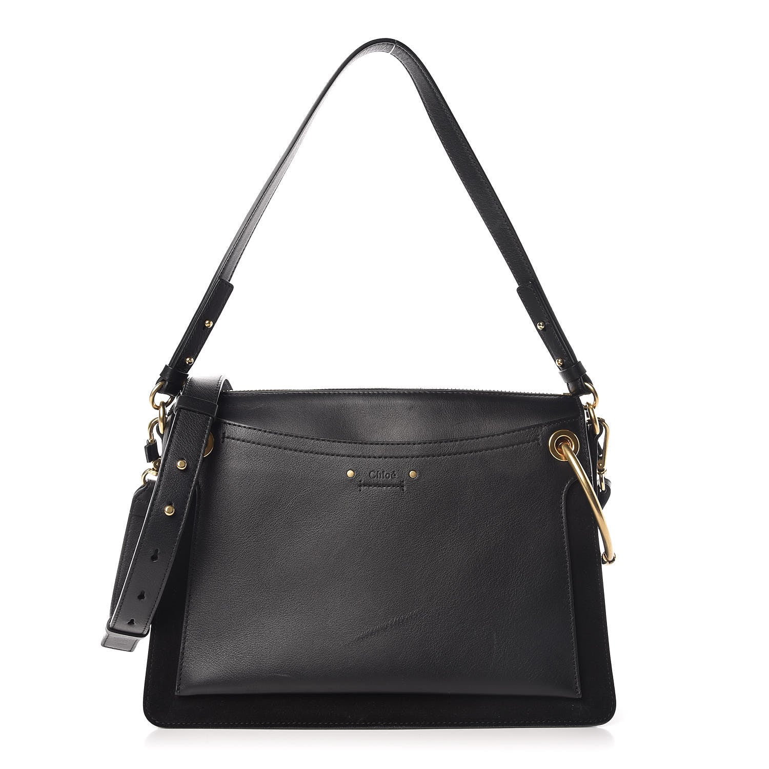 Chloe Calfskin Suede Medium Roy Bag Black 1 of 11