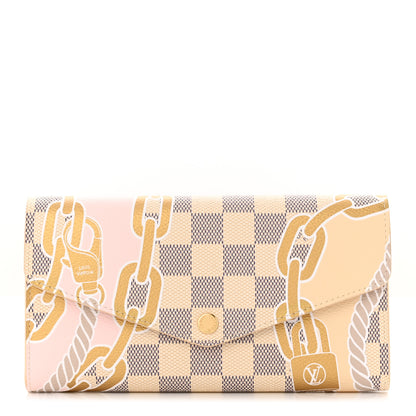 Louis Vuitton Damier Azur Nautical Sarah Wallet NM Gold 1 of 7