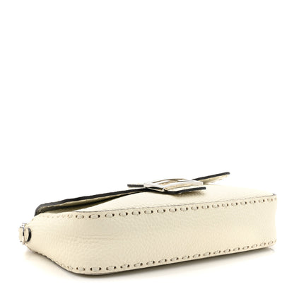 Fendi Cuoio Roma Sellerissima Nappa Sintetica Tape Stitch Baguette Bianco Ice 4 of 10