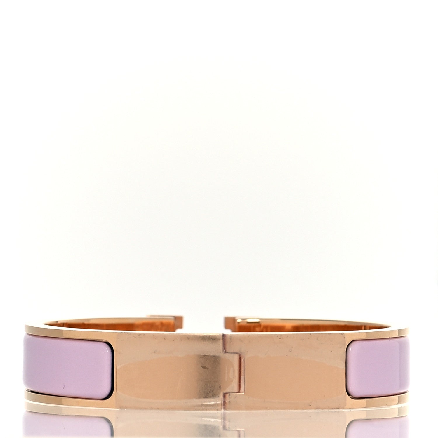Hermes Enamel Narrow Clic Clac H Bracelet PM Rose Dragee 3 of 7