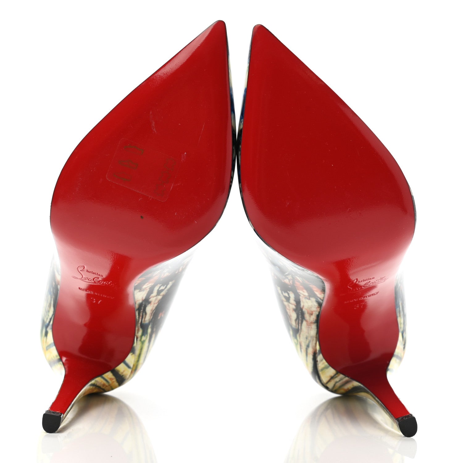 Christian Louboutin Patent Print Pigalle Follies 100 Pumps 37 Blue 5 of 8