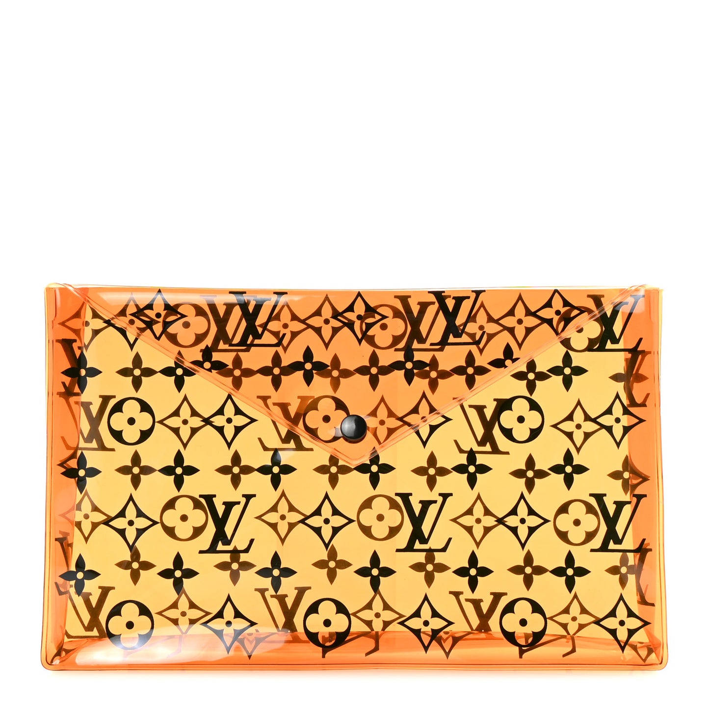 PVC Monogram Printed Envelope Pouch Orange