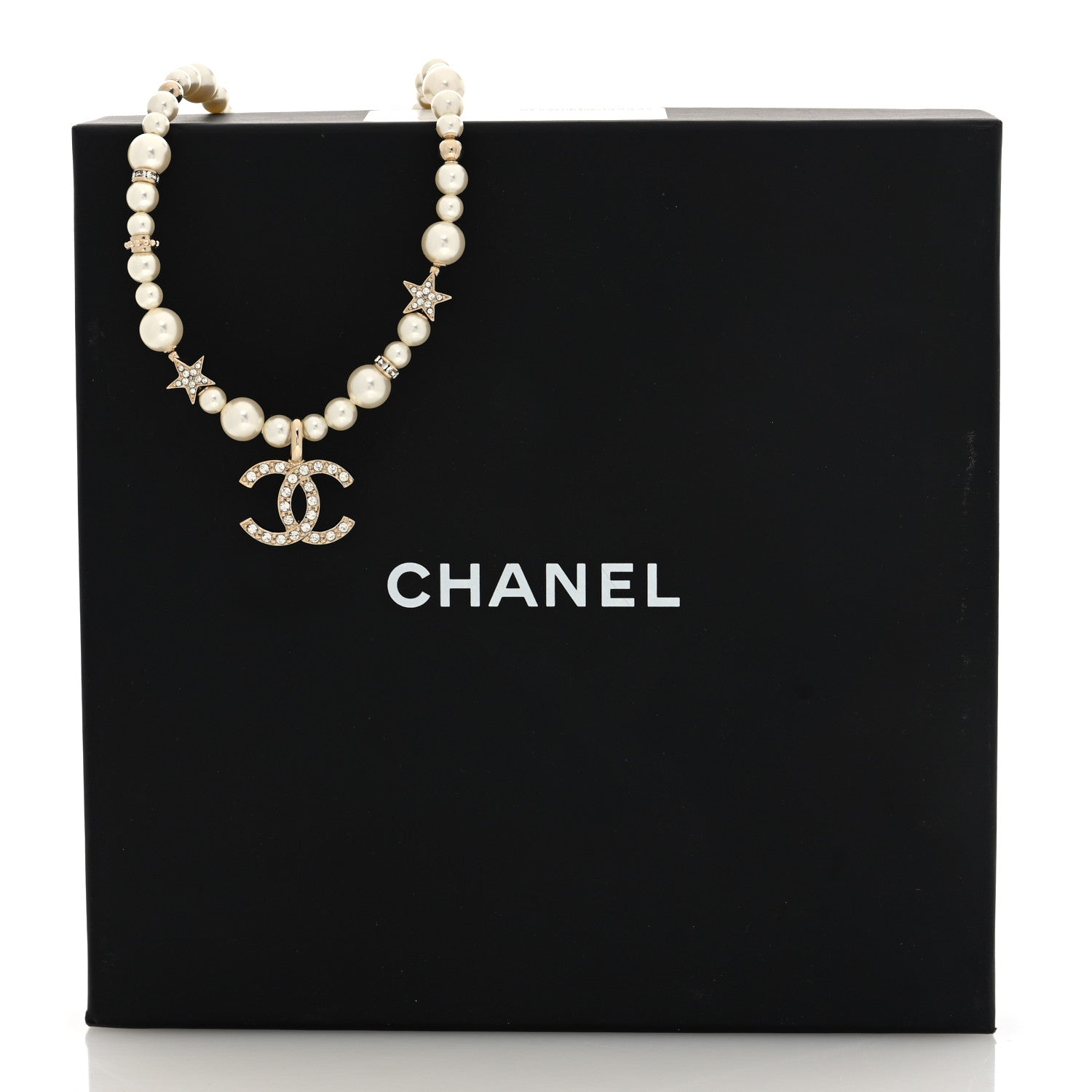 Chanel Pearl Crystal CC Star Choker Necklace Gold 5 of 5