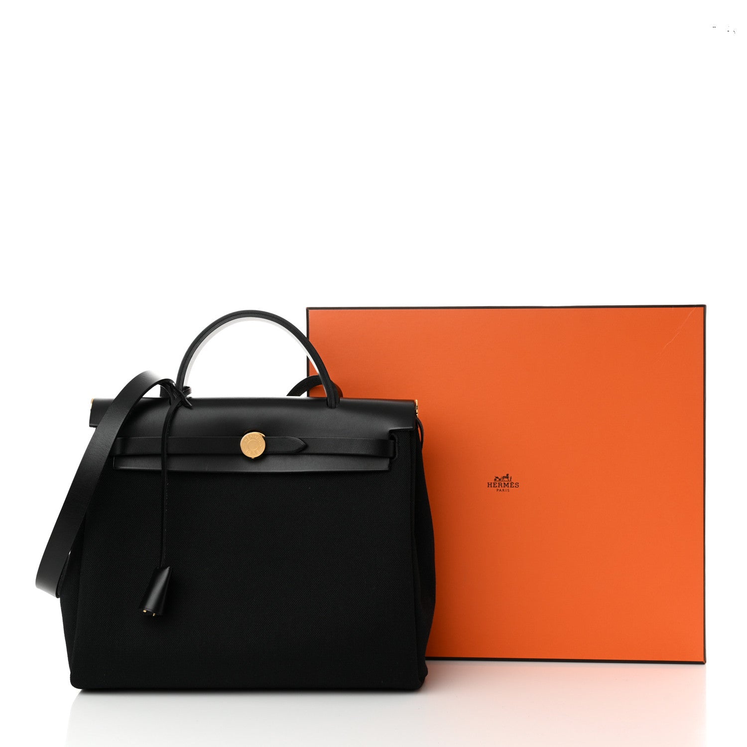 Hermes Military Toile Vache Hunter Herbag Zip PM 31 Black 12 of 12