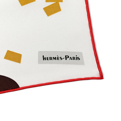 Hermes Silk Gavroche Just Married Scarf 45 White Rogue Rose 2 of 4
