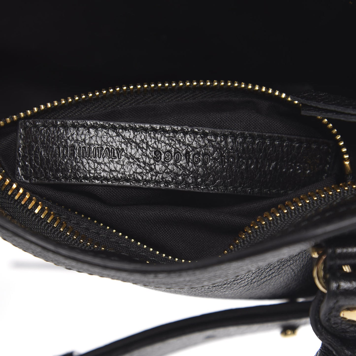 Chevre Gold Metallic Edge Hardware Mini Cityscarf Black