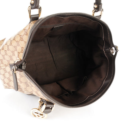 Gucci Crystal Monogram Medium GG Charm Dome Satchel Dark Brown 5 of 7