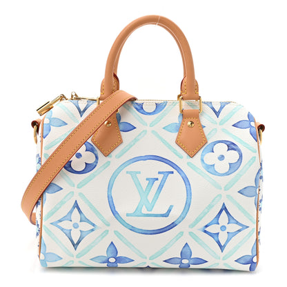 Louis Vuitton Monogram Tiles By The Pool Speedy Bandouliere 25 Lagoon Blue 1 of 9