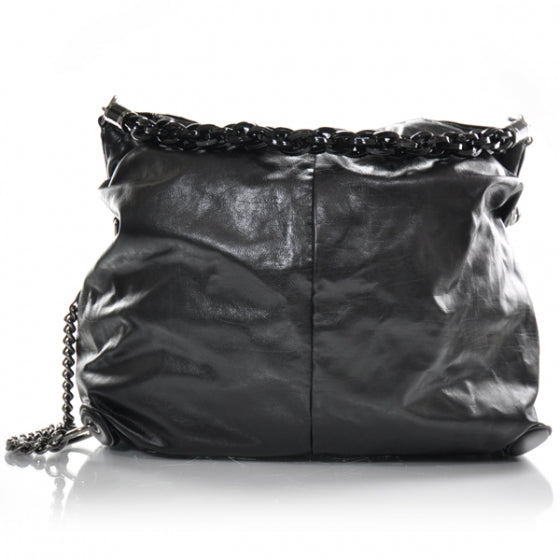 Leather Large Galaxy Hobo Black