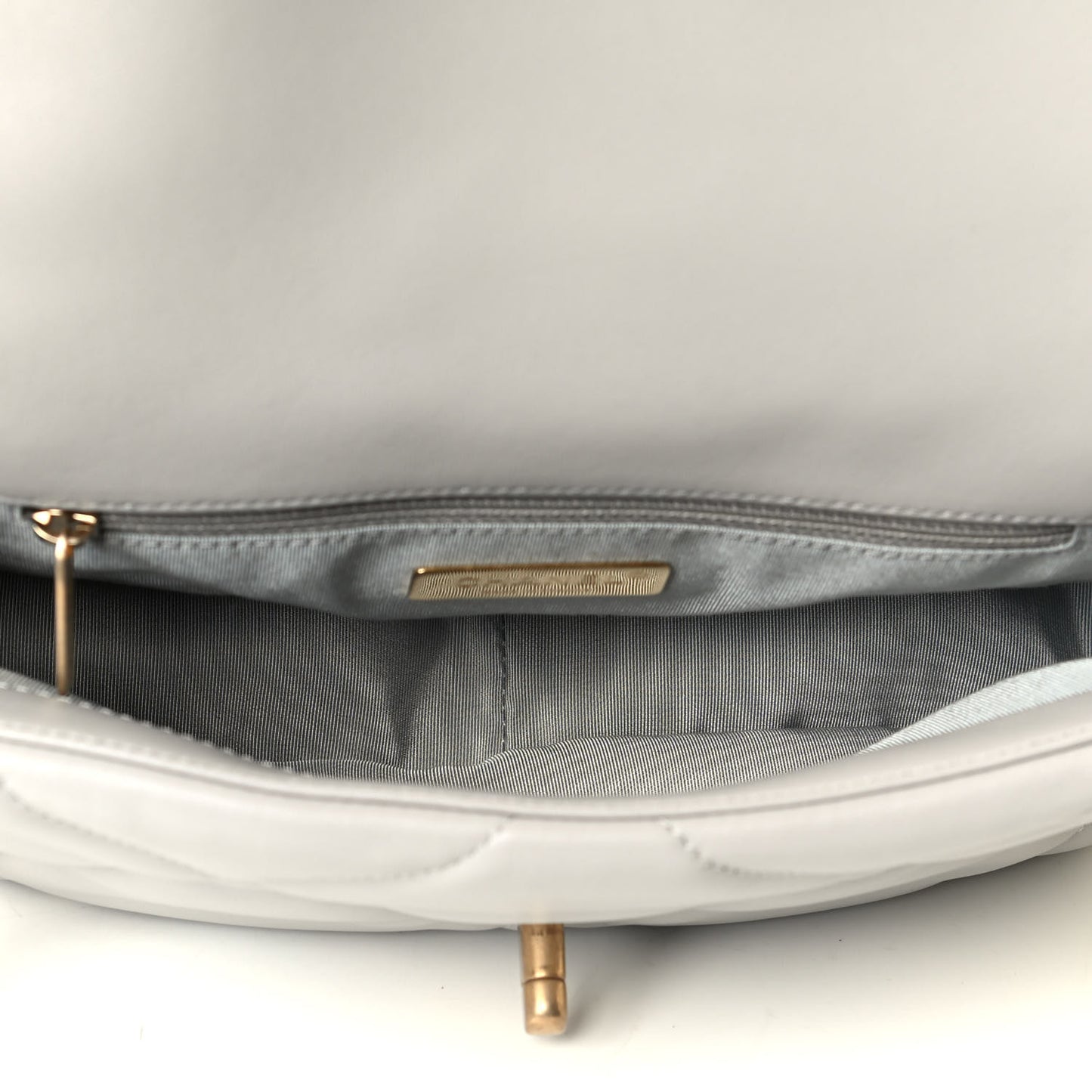 Lambskin Quilted Medium Chanel 19 Flap Grey