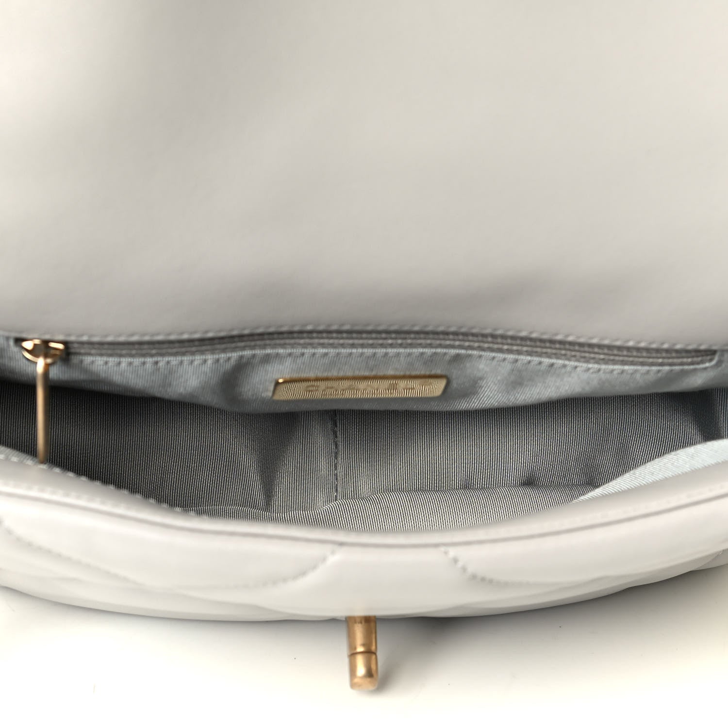 Chanel Lambskin Quilted Medium Chanel 19 Flap Grey 4 of 8