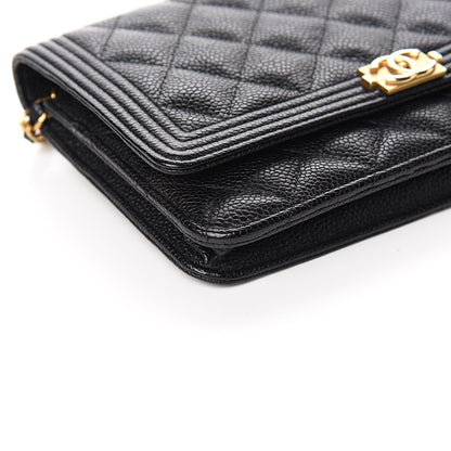 Chanel Caviar Quilted Boy Wallet On Chain WOC Black 9 of 12
