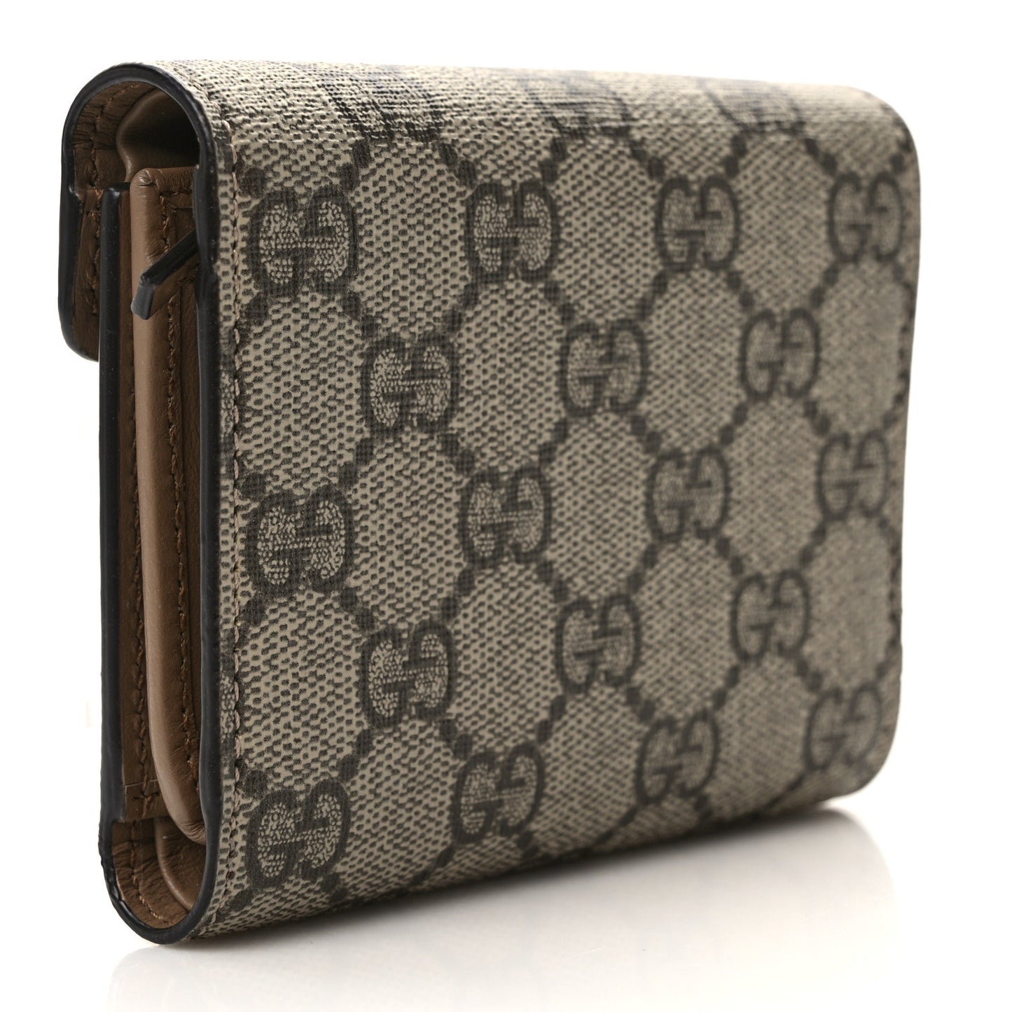GG Supreme Monogram Dionysus Card Case Wallet Beige Taupe
