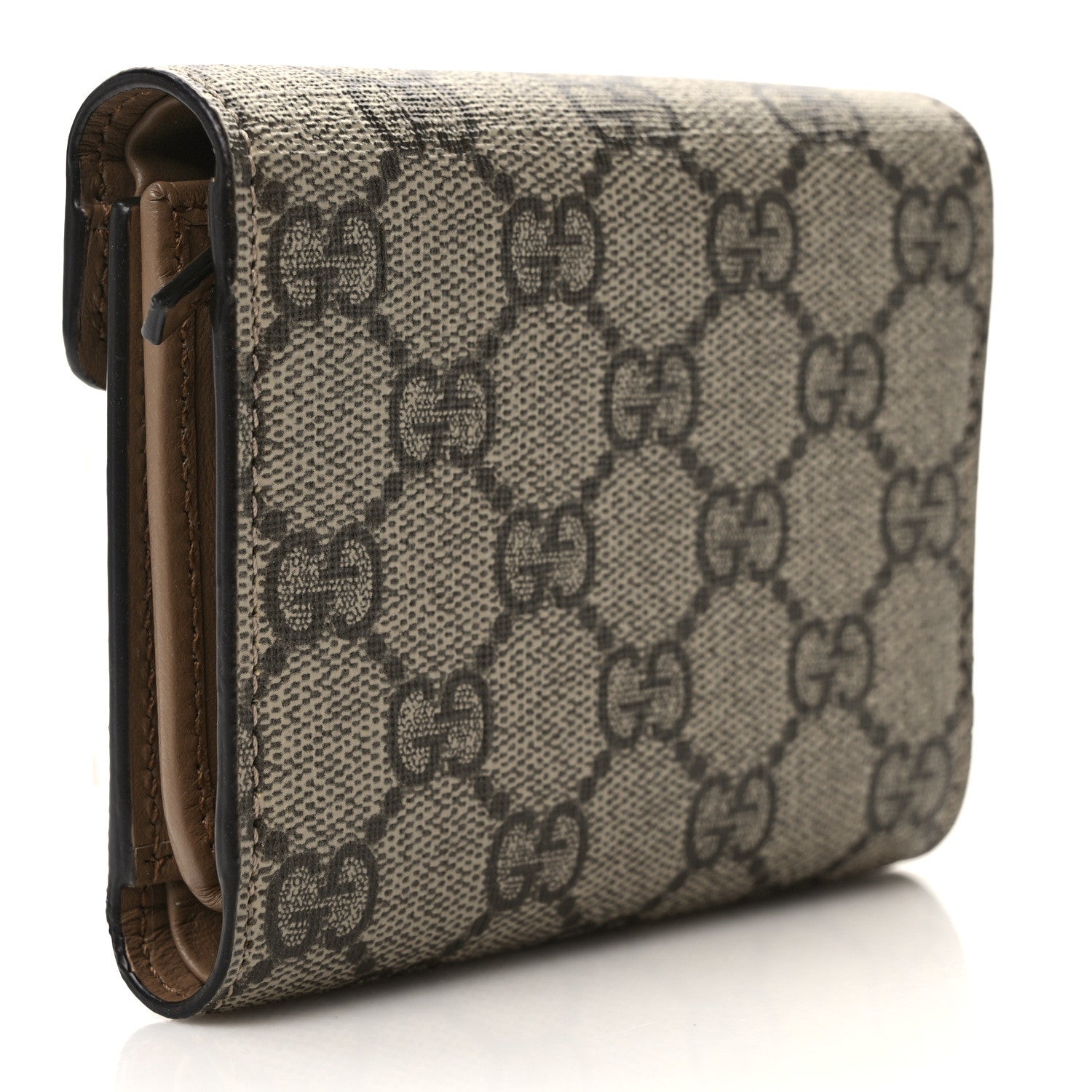 Gucci GG Supreme Monogram Dionysus Card Case Wallet Beige Taupe 3 of 6