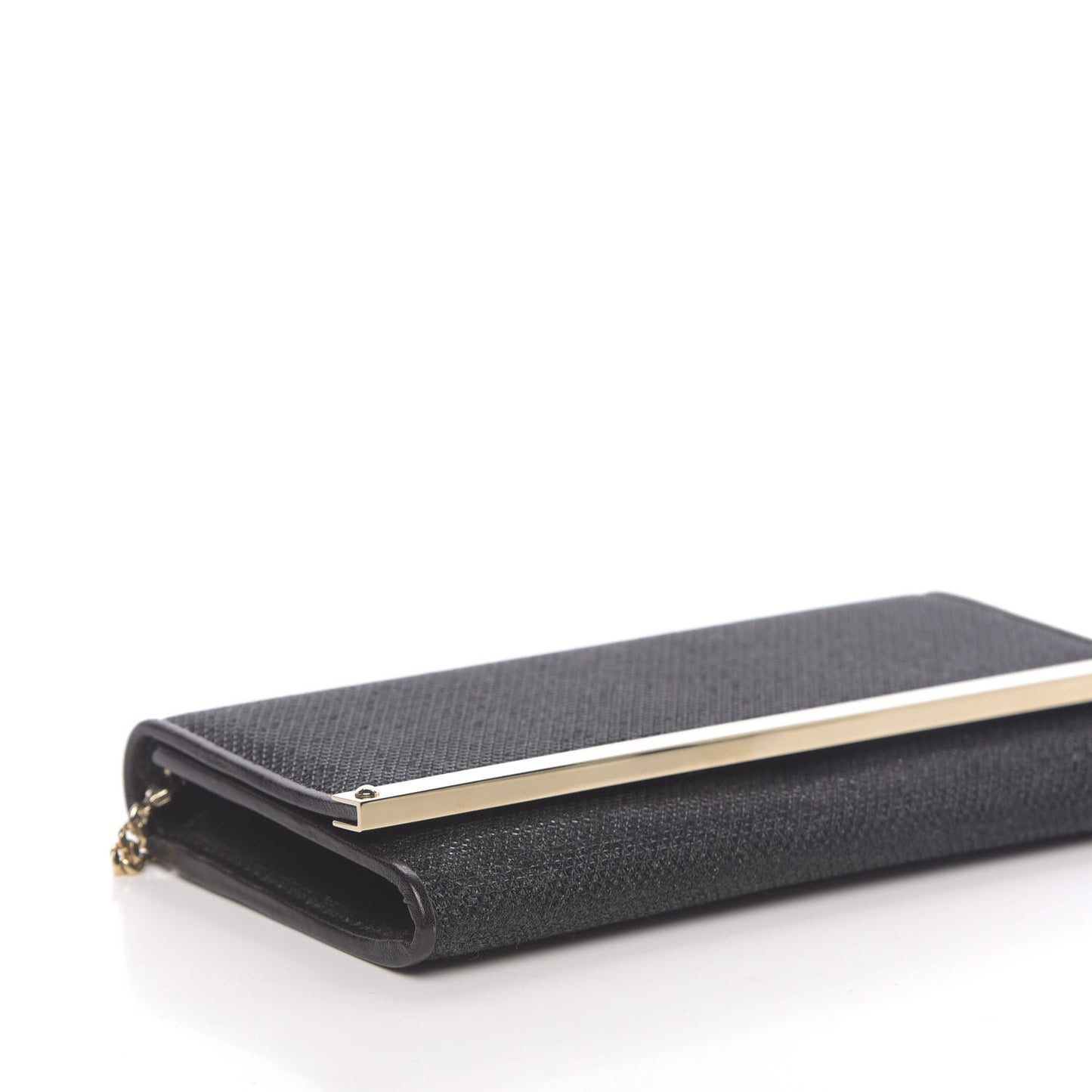 Glitter Fabric Milla Chain Wallet Black