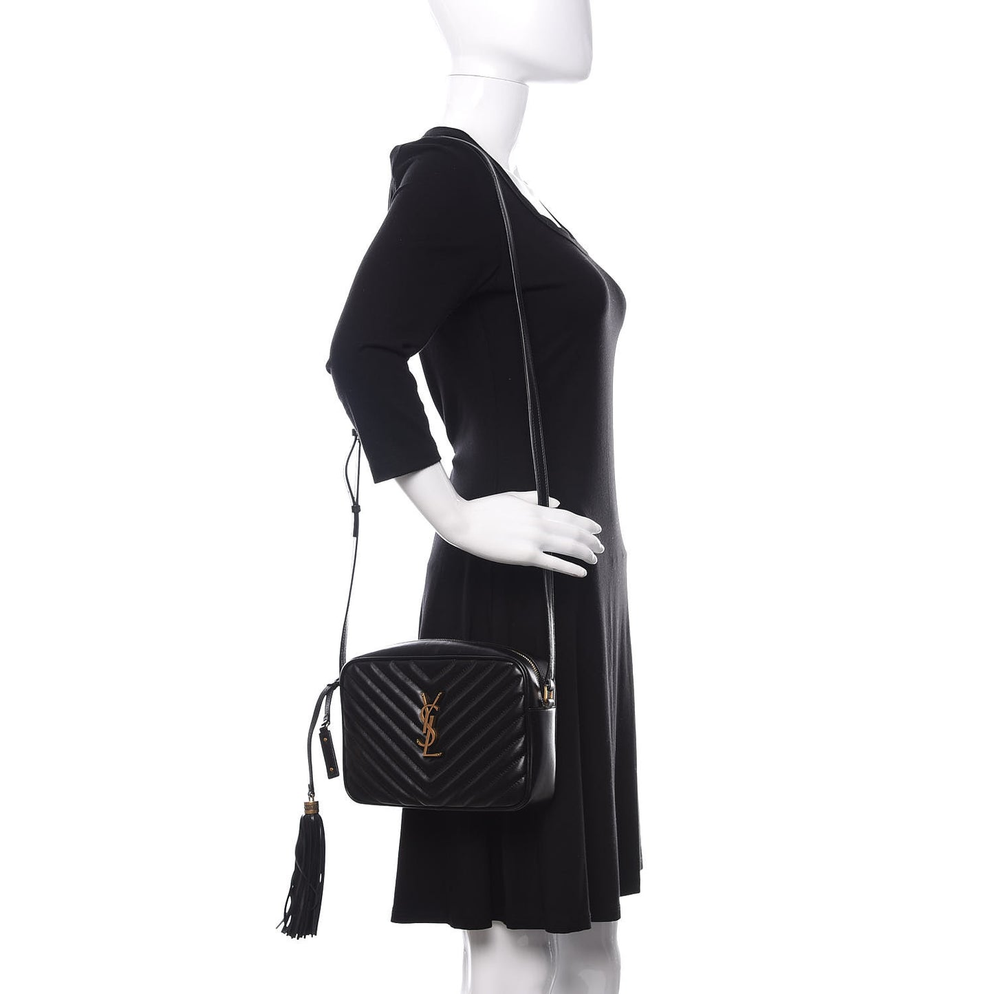 Calfskin Matelasse Monogram Lou Camera Bag Black