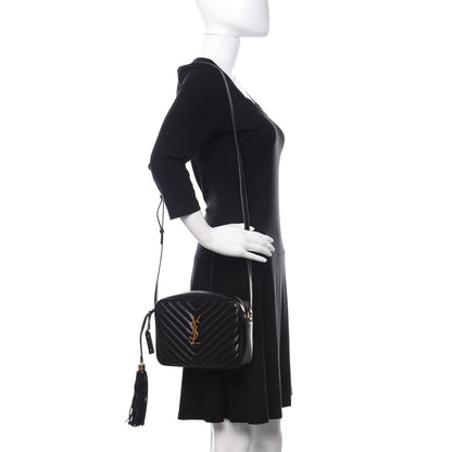 Saint Laurent Calfskin Matelasse Monogram Lou Camera Bag Black 2 of 13