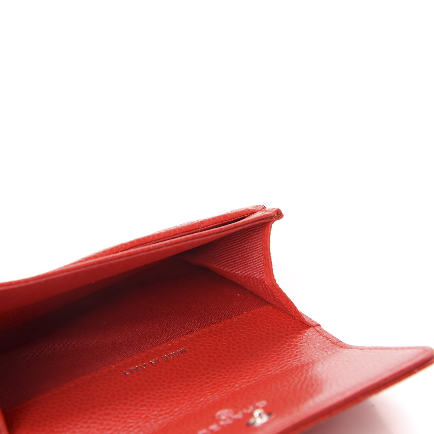Caviar Quilted Incognito Flap Card Holder Red