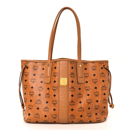 MCM Visetos Medium Liz Reversible Shopper Tote Cognac 1 of 15