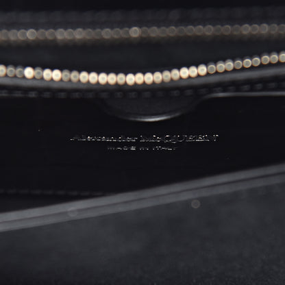 Alexander McQueen Calfskin Crocodile Embossed Knuckle Shoulder Bag Black 6 of 10