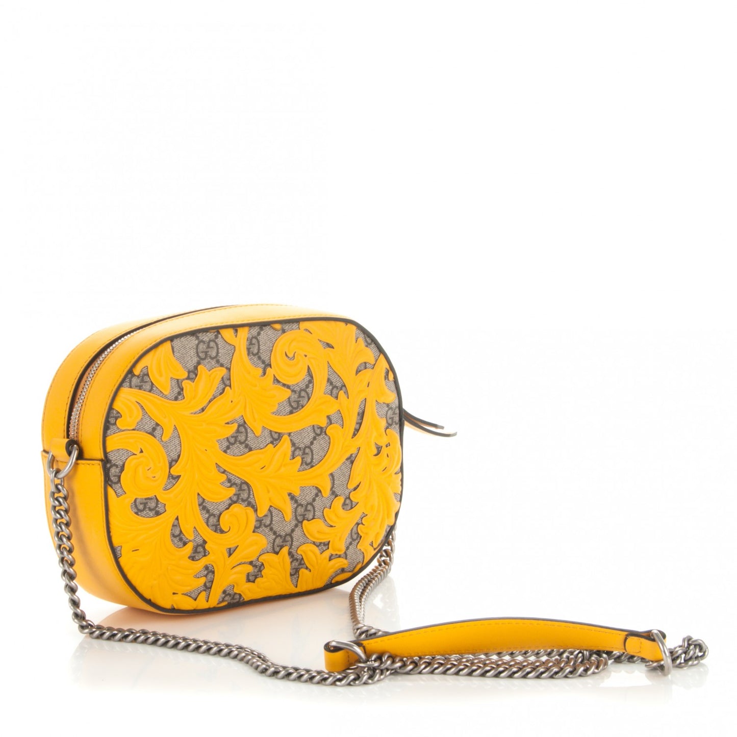 GG Supreme Monogram Arabesque Mini Chain Shoulder Bag Beige Yellow