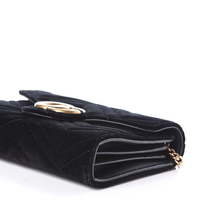 Gucci Velvet Matelasse GG Marmont Chain Wallet Black 7 of 9