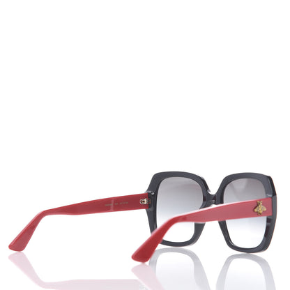 Gucci Acetate Square Frame GG0096S Sunglasses Black Red 4 of 7