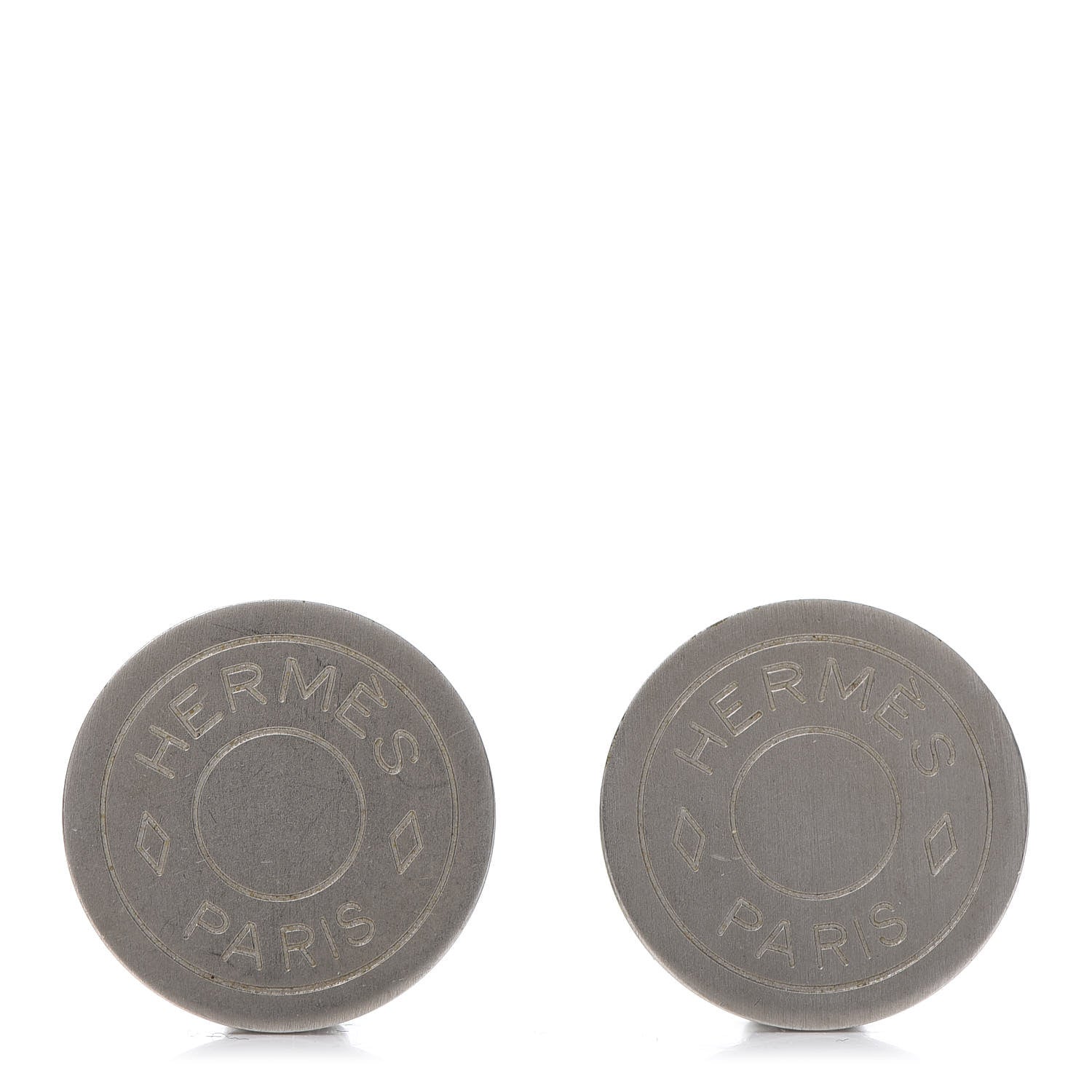 Hermes Palladium Clou De Selle Clip On Earrings 1 of 5