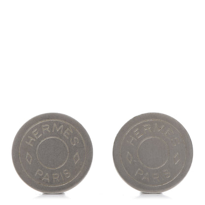 Hermes Palladium Clou De Selle Clip On Earrings 1 of 5