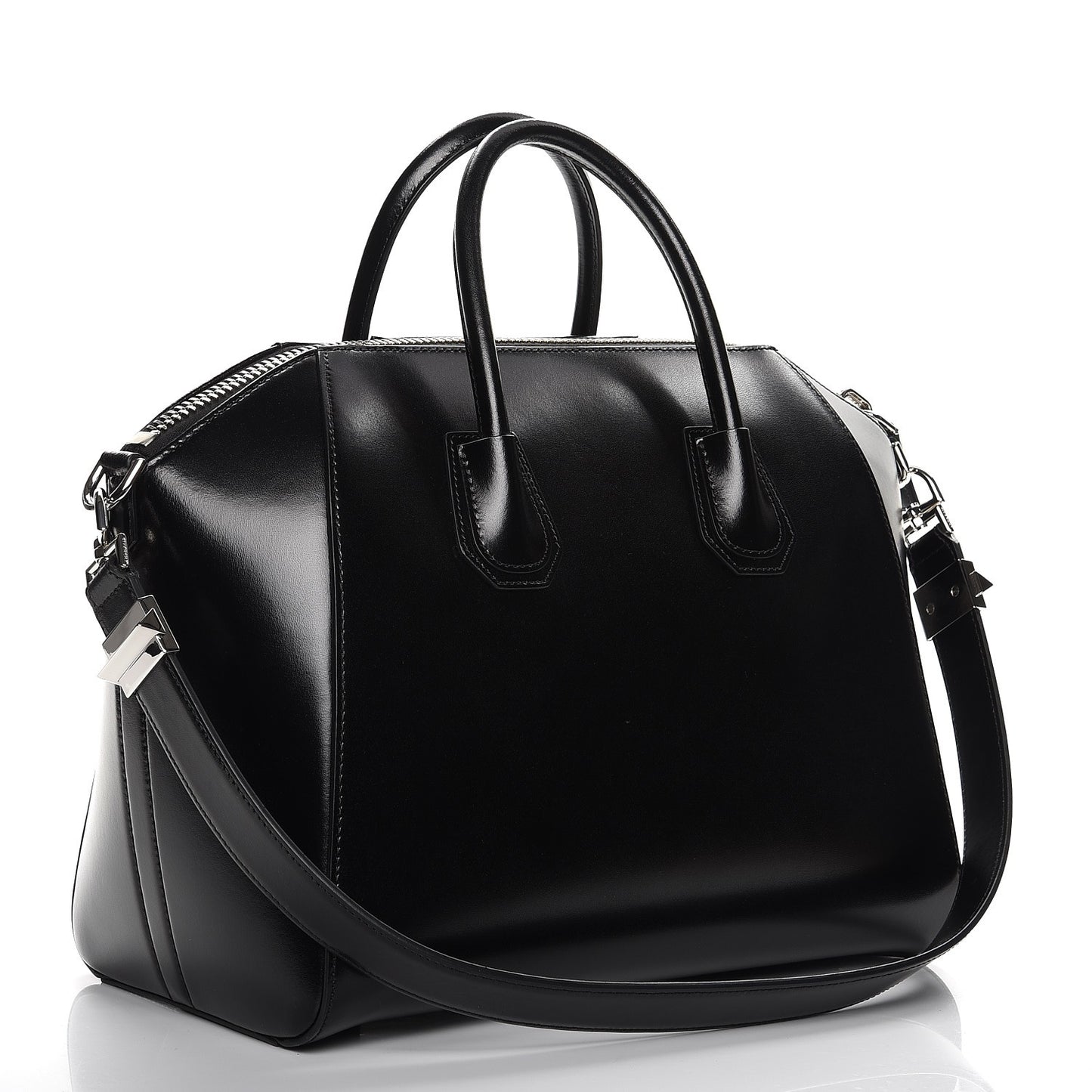 Shiny Lord Calfskin Medium Antigona Black