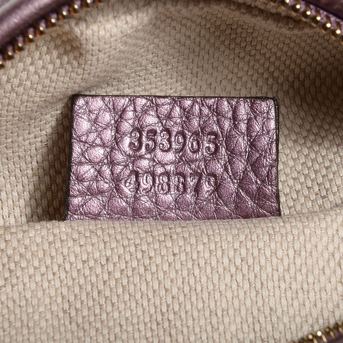 Metallic Pebbled Calfskin Mini Soho Chain Bag Purple