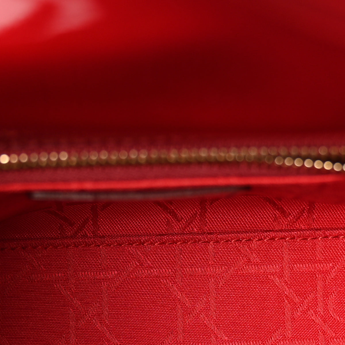 Patent Cannage Mini Lady Dior Red