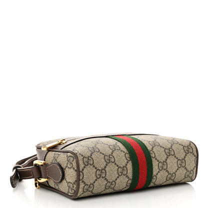 Gucci GG Supreme Monogram Web Mini Ophidia Shoulder Bag Brown 4 of 12