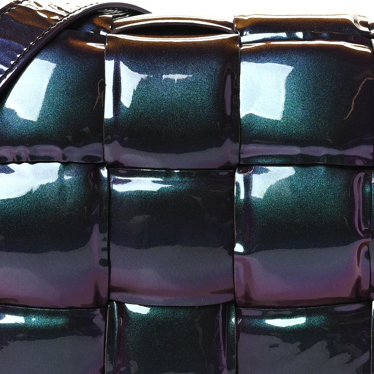 Bottega Veneta Glossy Nail Polish Nappa Maxi Intreccio Padded Cassette Crossbody Bag Holographic 7 of 9