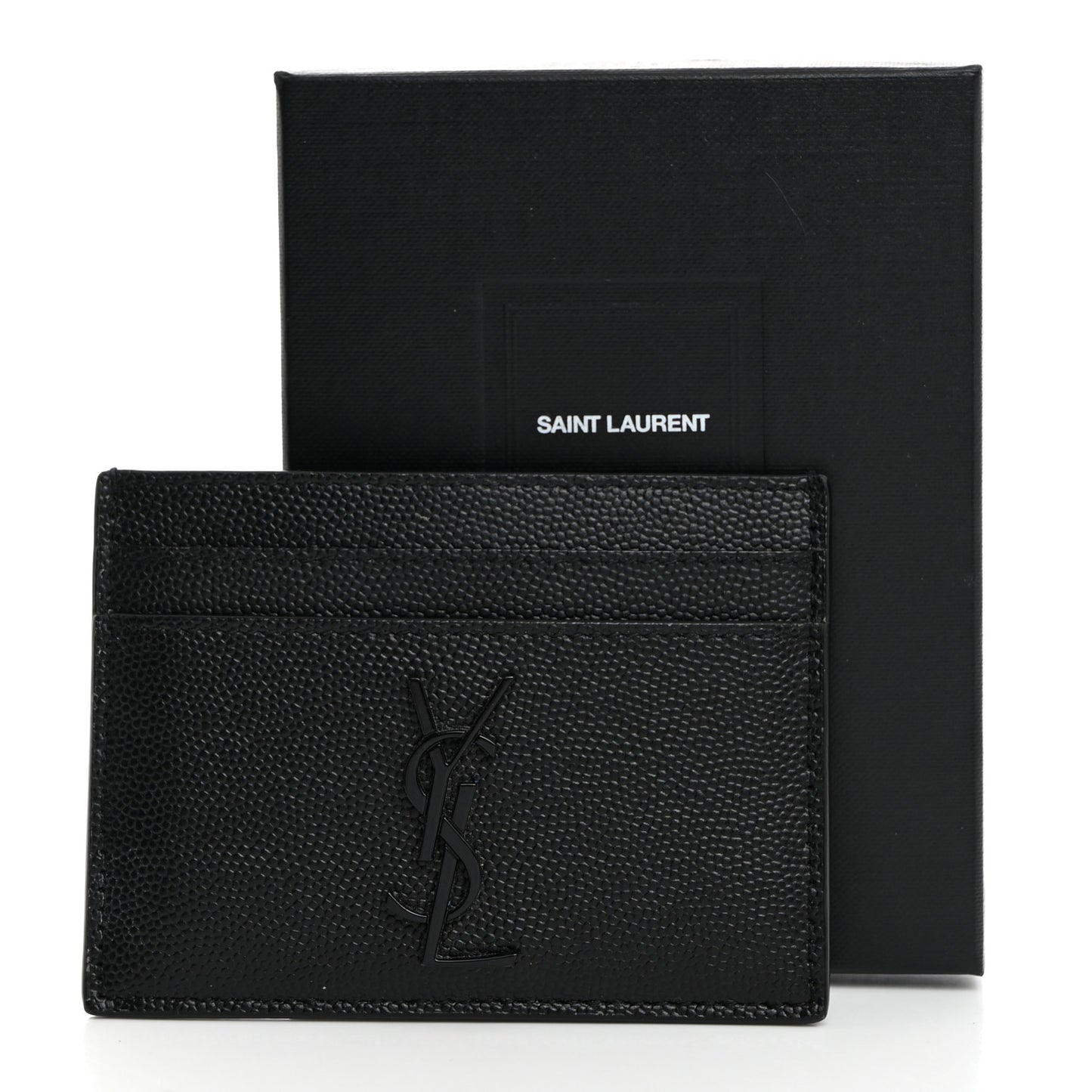 Grain De Poudre Monogram Credit Card Case Black