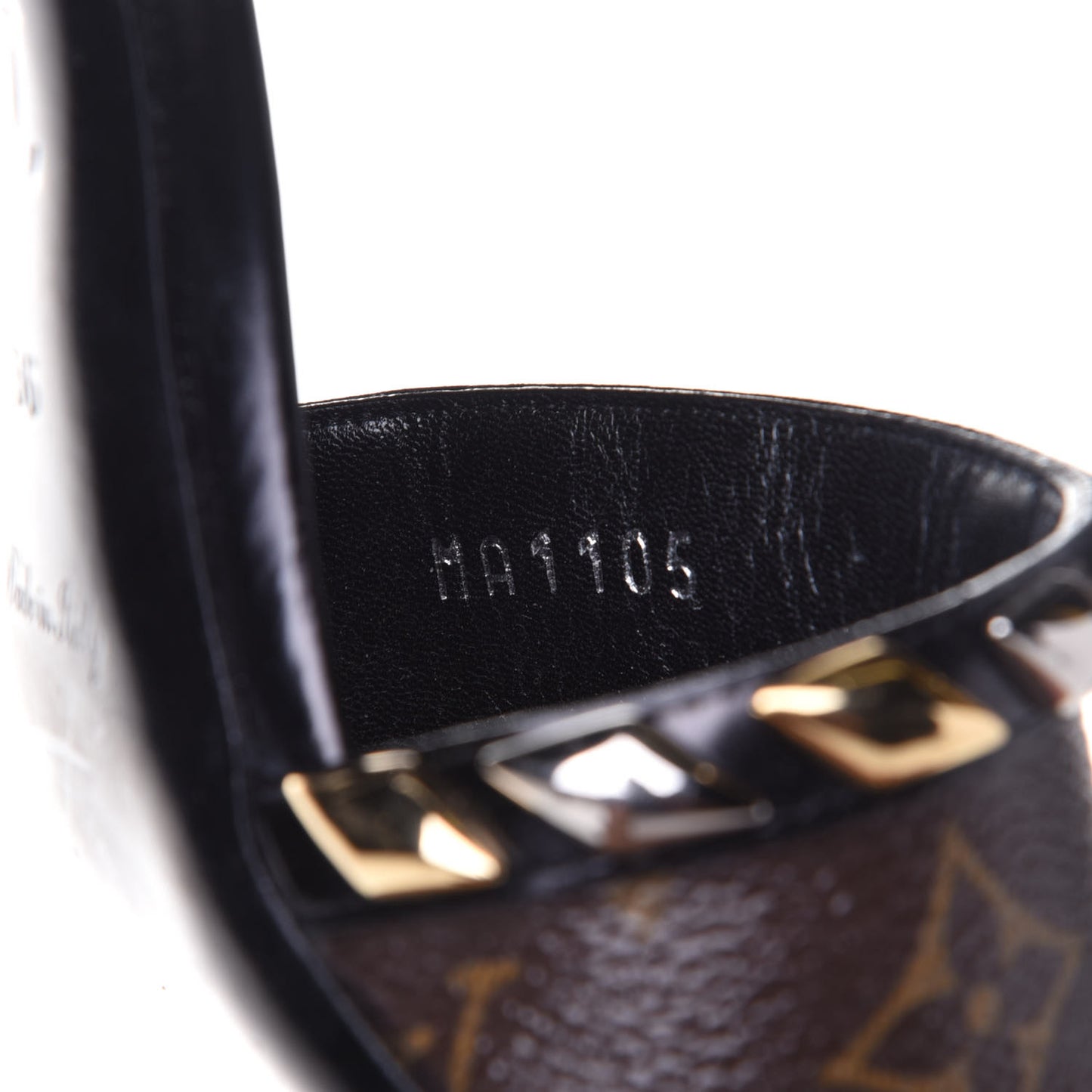 Calfskin Monogram Eldorado Heeled Sandals 36 Black