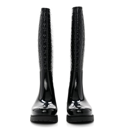 Louis Vuitton Rubber Embossed Monogram Splash Rain Boots 41 Black 2 of 7