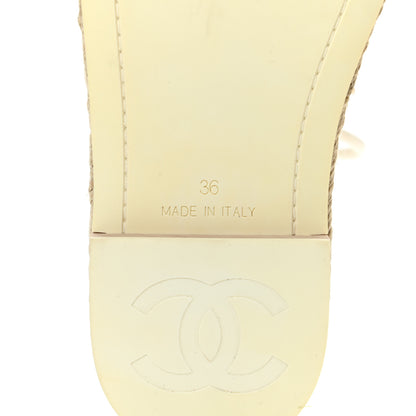 Chanel Lambskin Espadrille Sandals 36 White 6 of 8