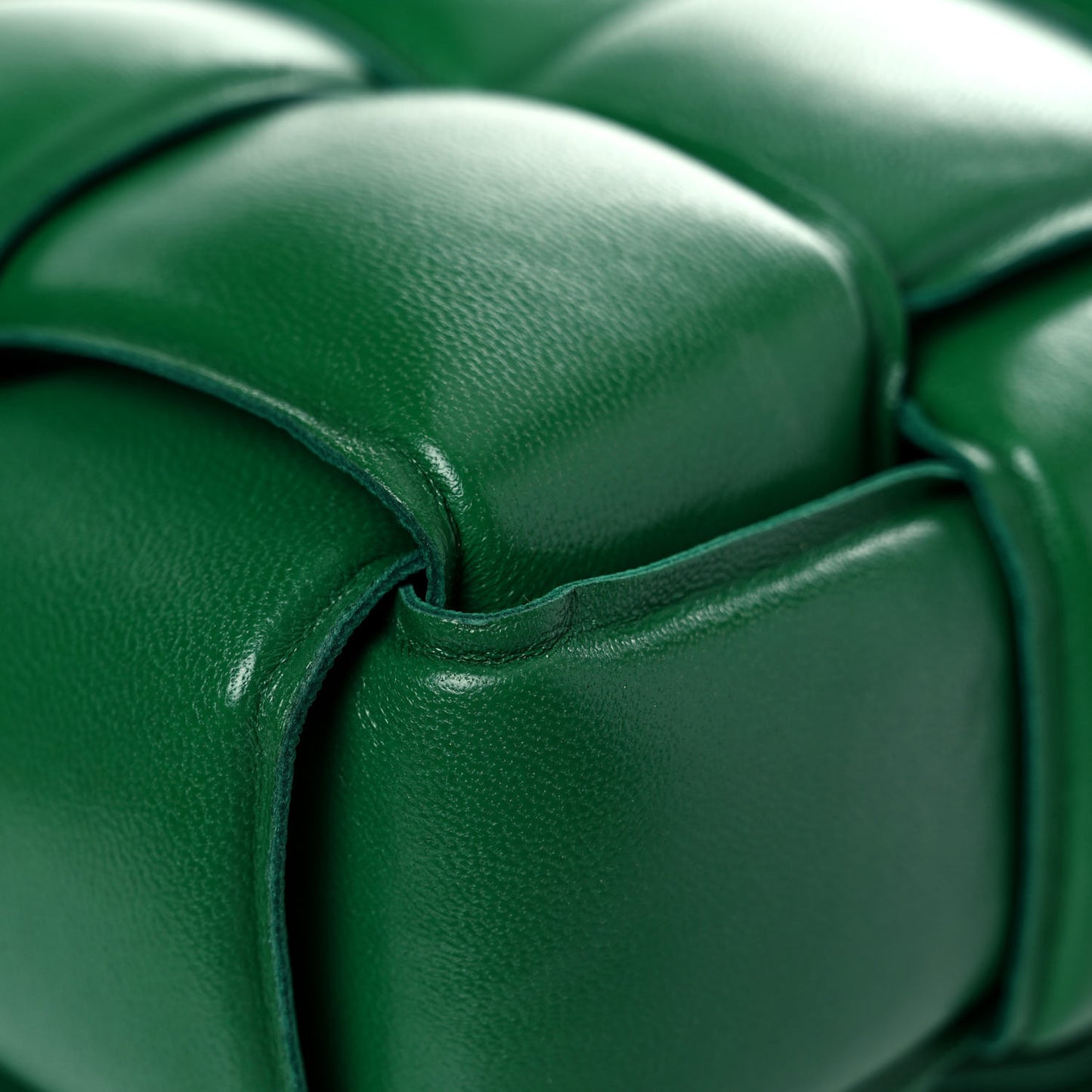 Nappa Maxi Intreccio Padded Cassette Crossbody Bag Racing Green