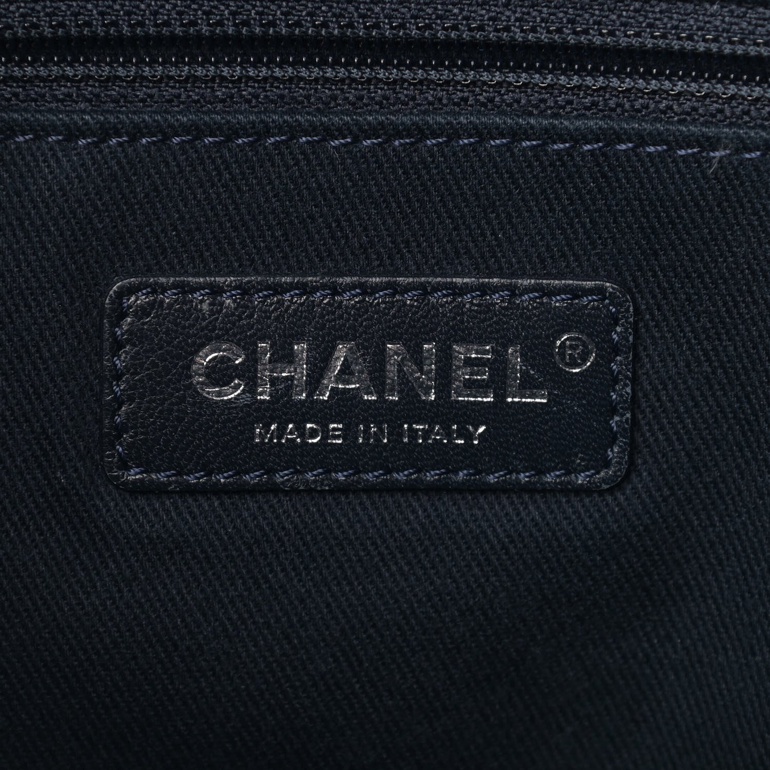 Chanel Denim Small Deauville Tote Blue Orange 6 of 11