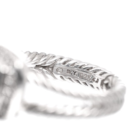 David Yurman Sterling Silver Diamond Prasiolite 7mm Petite Albion Ring 52 6 5 of 5