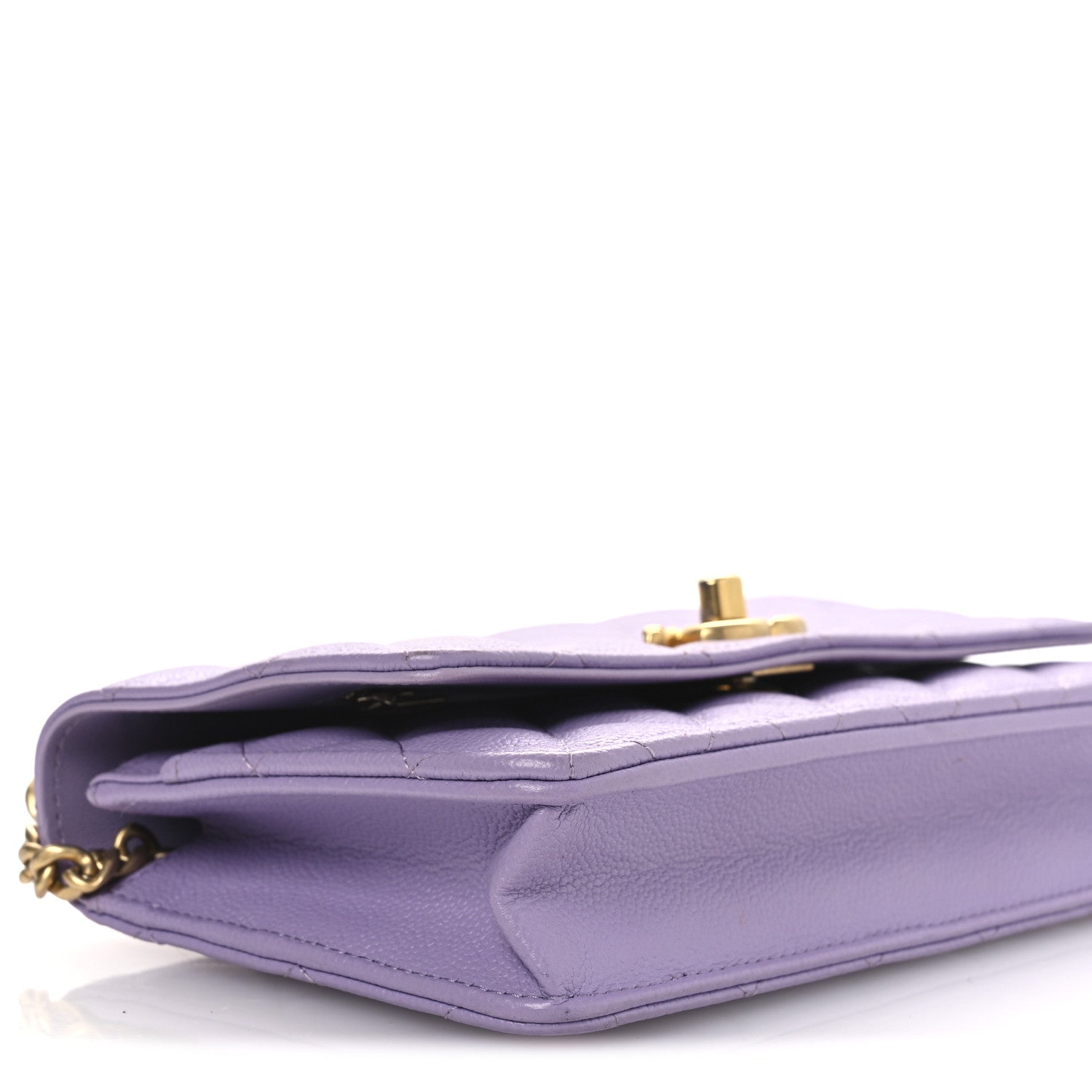 Chanel Caviar Quilted Sweetheart Wallet On Chain WOC Light Purple 10 of 16