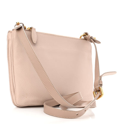Prada Vitello Phenix Double Zip Crossbody Bag Pink 3 of 12