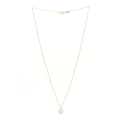 Tiffany 18K Rose Gold Diamond Mini Metro Peace Pendant Necklace 3 of 5