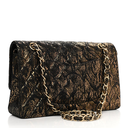 Chanel Lace Metallic Goatskin Medium Double Flap Gold 3 of 11